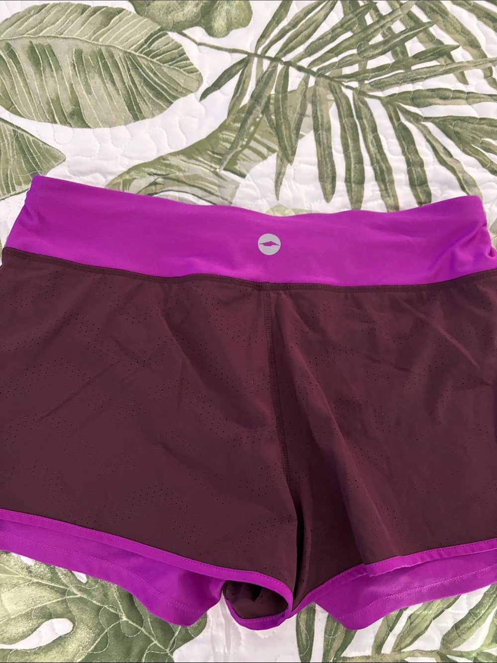 Avia Women's Two-Tone Purple Athletic Shorts - Picture 2 of 3